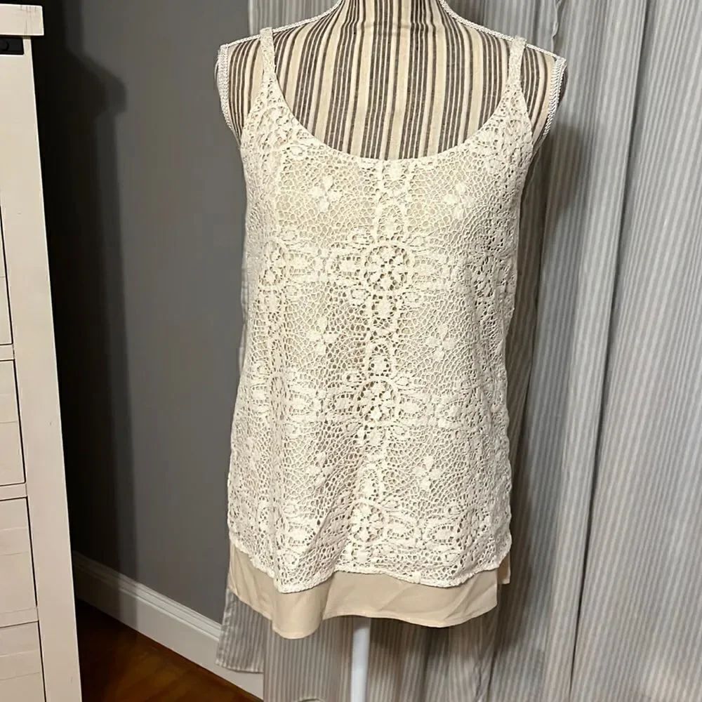 Cabi Cream Lace Tank Top